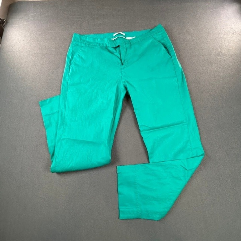 7 For All Mankind Women's Teal Green Coated Skinny Pants 31